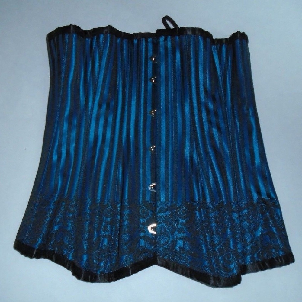 Corset size 24 Polyester and Cotton Black And Blue